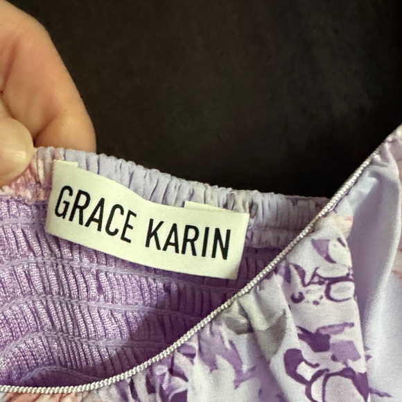 Grace Karin Lavender Floral Dress - Picture 2 of 7